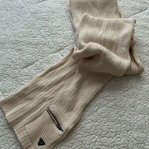Guess Ribbed Knit Scarf in Beige